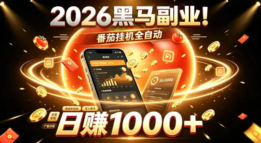 2026黑马副业！番茄挂G全自动日入1000+，操作最简单、门槛最低的线上轻资产项目【揭秘】-小创项目网
