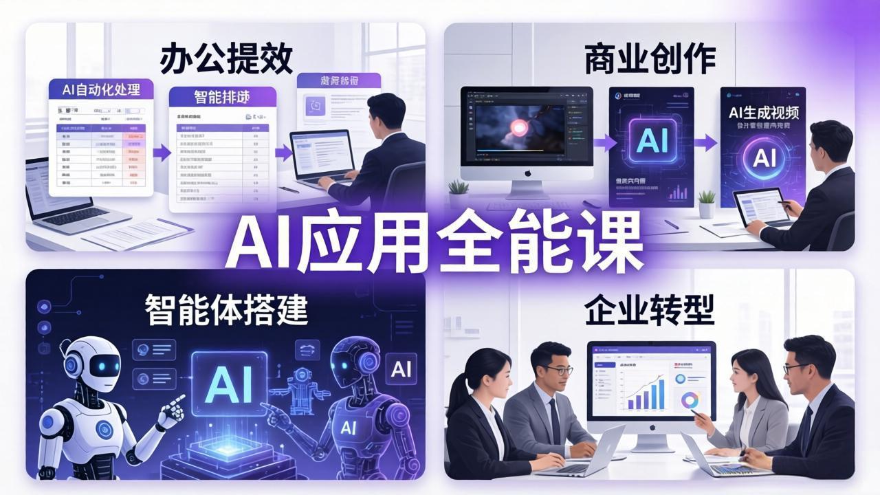 AIGC 应用师全能课-更新：办公提效、商业创作、智能体搭建、企业转型，一站式学会AI应用-小创项目网