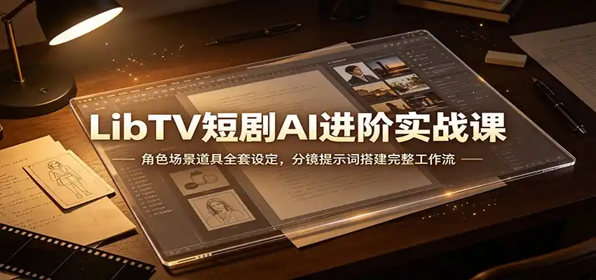 LibTV短剧AI进阶实战课：角色场景道具全套设定，分镜提示词搭建完整工作流-小创项目网