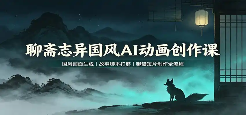 聊斋志异国风AI动画创作课：国风画面生成，故事脚本打磨，聊斋短片制作全流程-小创项目网