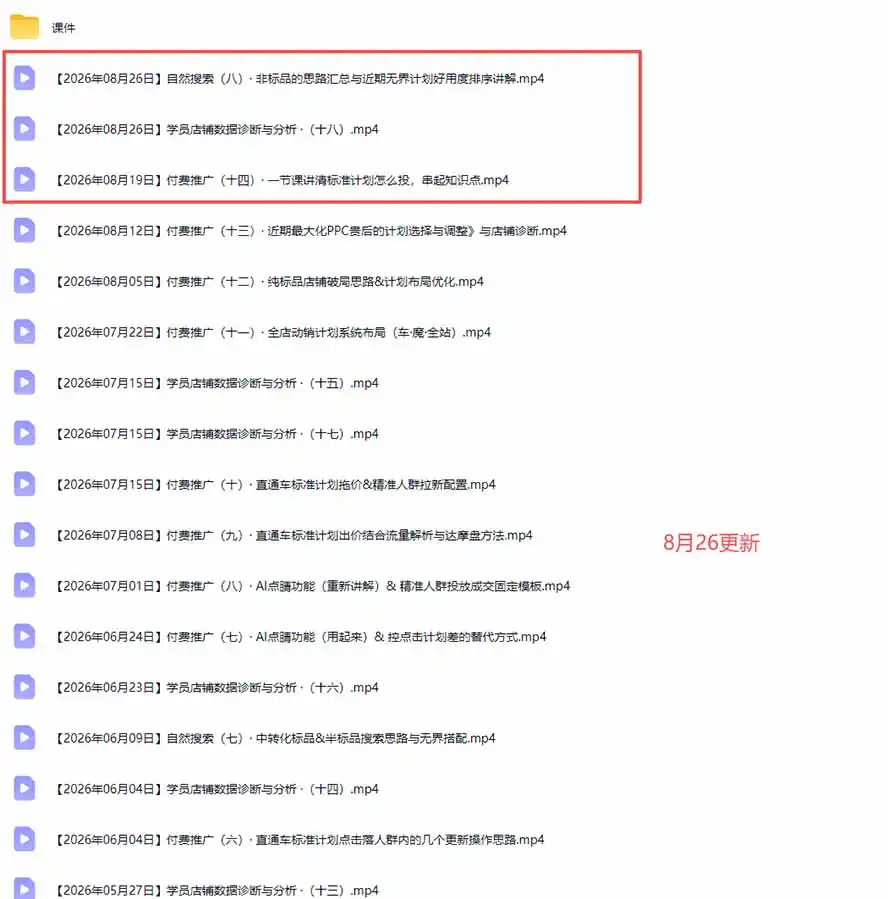 2026淘宝电商终局之战VIP课-更新：自然搜索+直通车+无界+精准人群，系统掌握测款动销与全店推广布局方法-小创项目网