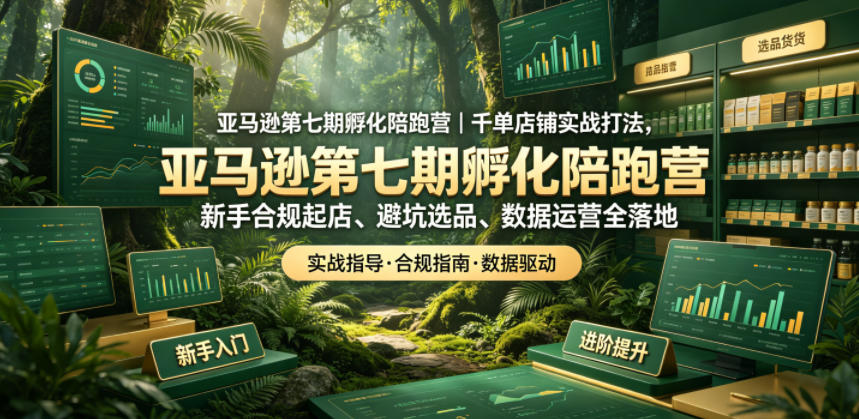 亚马逊孵化陪跑营｜千单店铺实战打法，新手合规起店、避坑选品、数据运营全落地(更新0708)-小创项目网