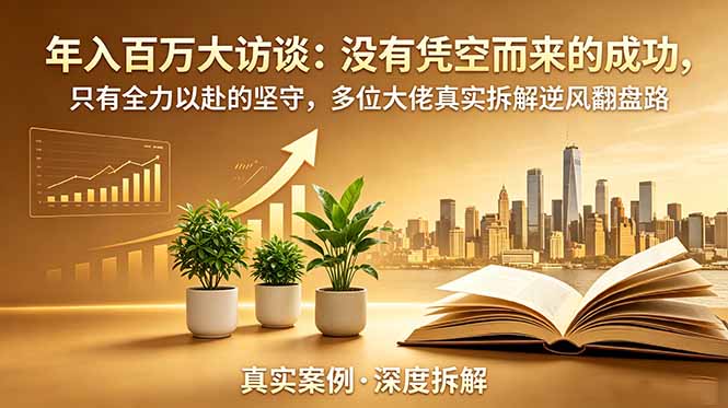 年入百万大访谈-更新：没有凭空而来的成功，只有全力以赴的坚守，多位大佬真实拆解逆风翻盘路-小创项目网