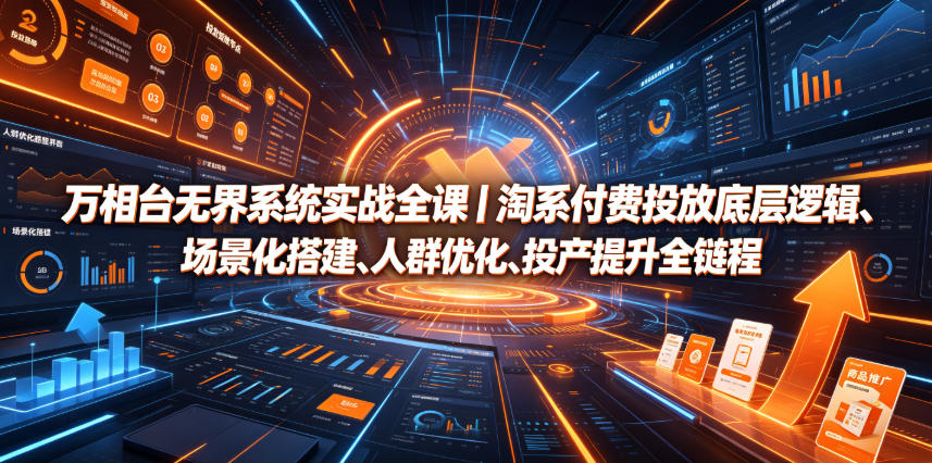 万相台无界系统实战全课｜淘系付费投放底层逻辑、场景化搭建、人群优化、投产提升全链路运营教程-小创项目网