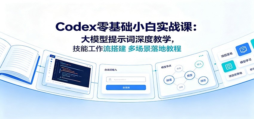 Codex零基础小白实战课:大模型提示词深度教学,技能工作流搭建多场景落地教程-小创项目网