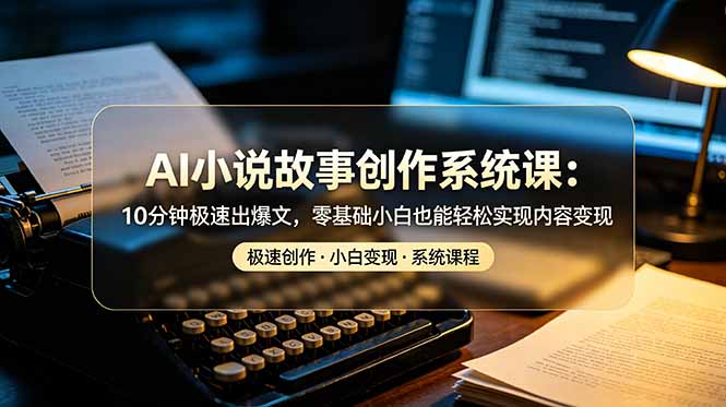 AI小说故事创作系统课：10分钟极速出爆文，零基础小白也能轻松实现内容变现-小创项目网
