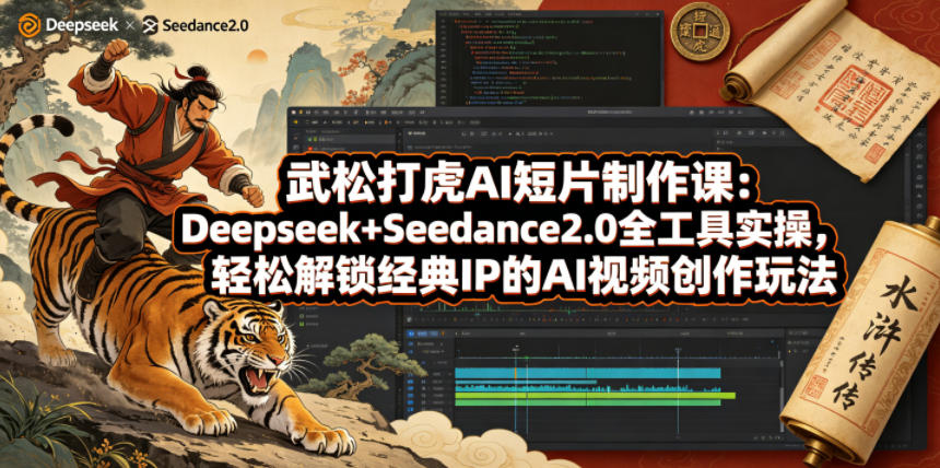 武松打虎AI短片制作课：Deepseek+Seedance2.0全工具实操，轻松解锁经典IP的AI视频创作玩法-小创项目网