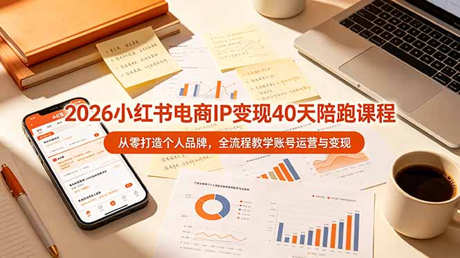 2026小红书电商IP变现40天陪跑课程-11期，从零打造个人品牌，全流程教学账号运营与变现-小创项目网