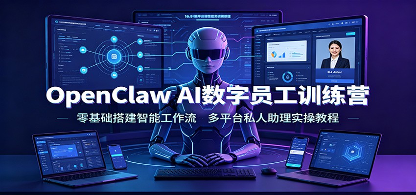 OpenClaw AI数字员工训练营:零基础搭建智能工作流,多平台私人助理实操教程-小创项目网