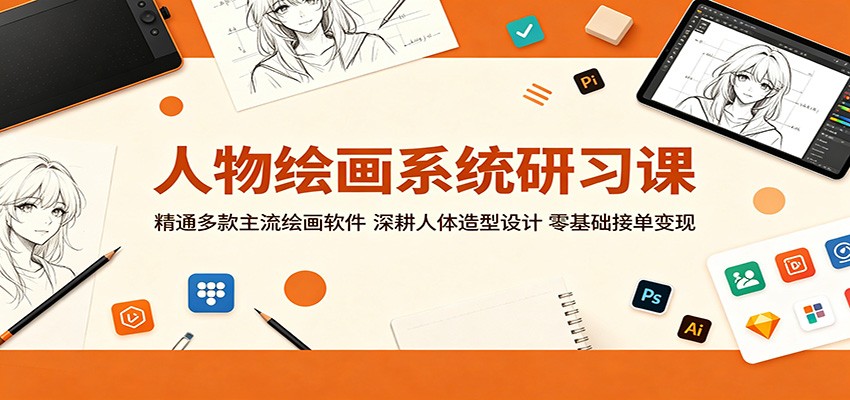 人物绘画系统研习课：精通多款主流绘画软件，深耕人体造型设计，零基础接单变现-小创项目网