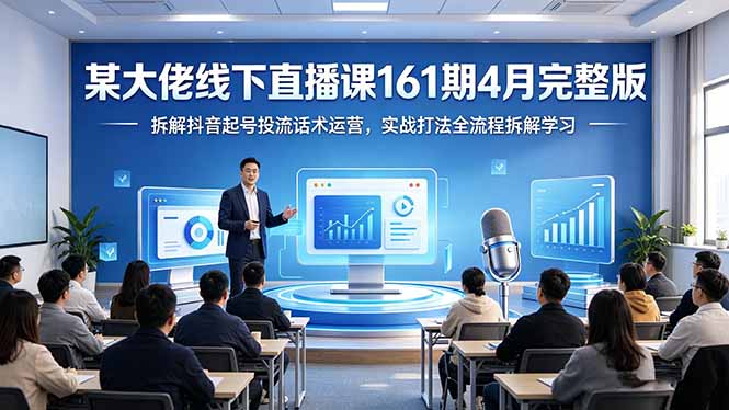 某大佬线下直播课161期4月完整版，拆解抖音起号投流话术运营，实战打法全流程拆解学习-小创项目网