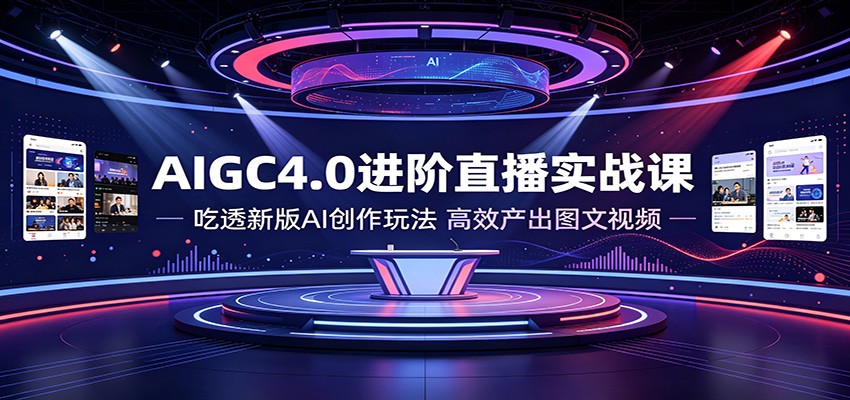 AIGC4.0进阶直播实战课:吃透新版AI创作玩法,高效产出图文视频-小创项目网
