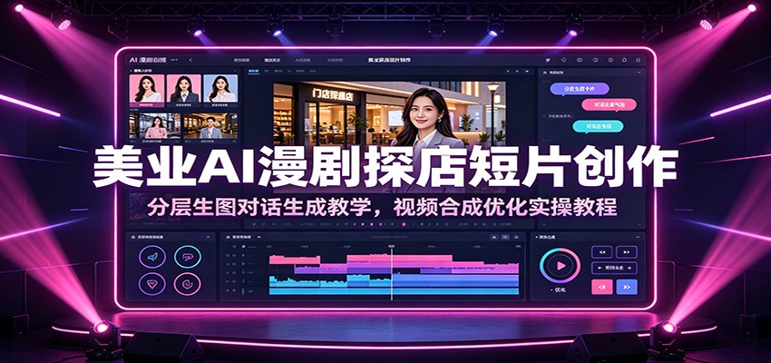 美业AI漫剧探店短片创作：分层生图对话生成教学，视频合成优化实操教程-小创项目网