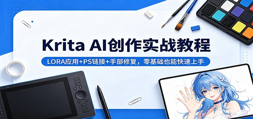 Krita AI创作实战教程:LORA应用+PS链接+手部修复,零基础也能快速上手-小创项目网