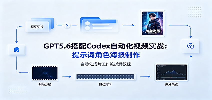 GPT5.6搭配Codex自动化视频实战：提示词角色海报制作，自动化成片工作流拆解教程-小创项目网