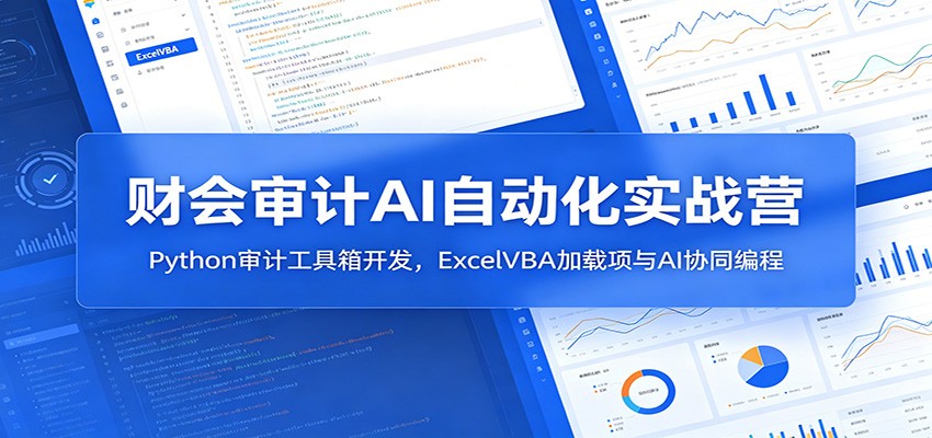 财会审计AI自动化实战营：Python审计工具箱开发，ExcelVBA加载项与AI协同编程-小创项目网