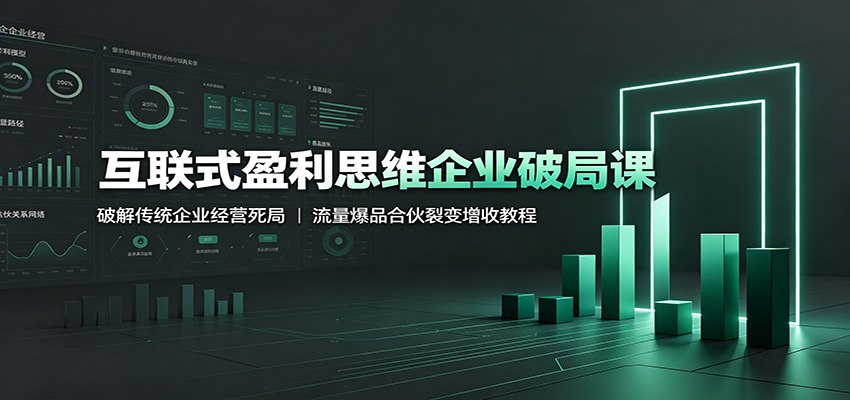互联式盈利思维企业破局课:破解传统企业经营死局,流量爆品合伙裂变增收教程-小创项目网