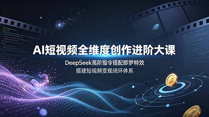 AI短视频全维度创作进阶大课，DeepSeek高阶指令搭配即梦特效，搭建短视频变现闭环体系-小创项目网