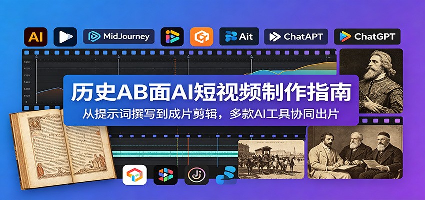 历史AB面AI短视频制作指南：从提示词撰写到成片剪辑，多款AI工具协同出片-小创项目网