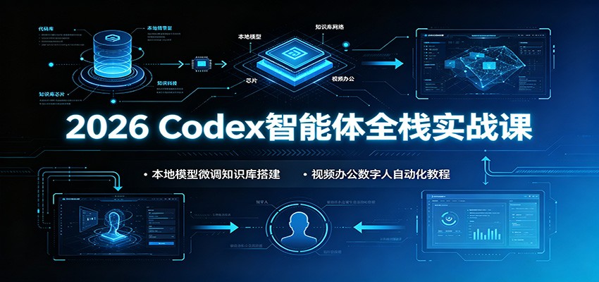 2026 Codex智能体全栈实战课:本地模型微调知识库搭建,视频办公数字人自动化教程-小创项目网