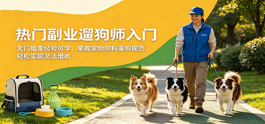 热门副业遛狗师入门,无门槛零经验可学,掌握宠物照料遛狗规范,轻松实现灵活增收-小创项目网