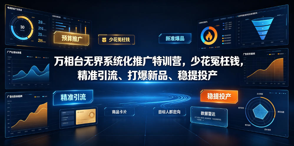 万相台无界系统化推广特训营VI0.0，少花冤枉钱，精准引流、打爆新品、稳提投产(全程录音+字幕)-小创项目网