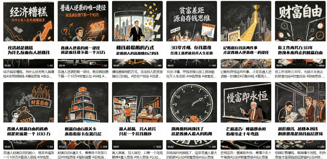 【AI书单】财富书籍图文解读玩法，一键直出，几十条视频，跑出1000单，全流程拆解，新手也可以上手-小创项目网