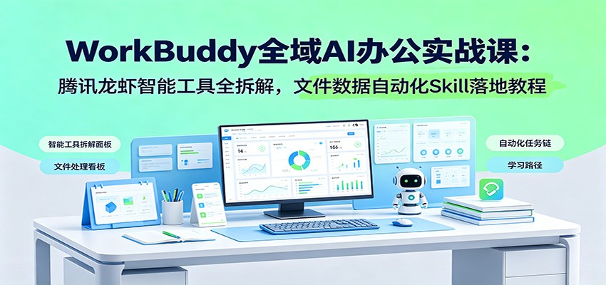 WorkBuddy全域AI办公实战课:腾讯龙虾智能工具全拆解,文件数据自动化Skill落地教程-小创项目网
