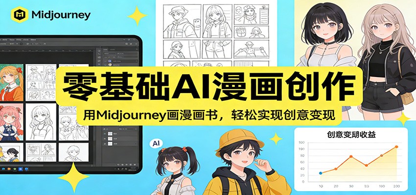 图片[1]-零基础AI漫画创作：用Midjourney画漫画书，轻松实现创意变现-小创项目网
