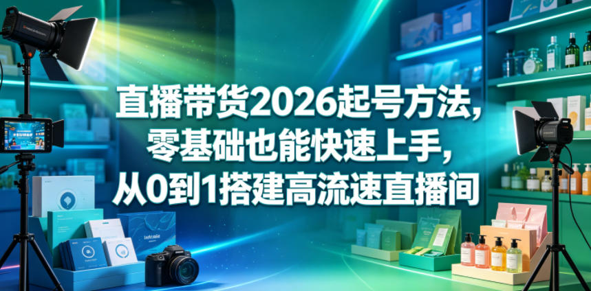 直播带货2026起号方法，零基础也能快速上手，从0到1搭建高流速直播间-小创项目网