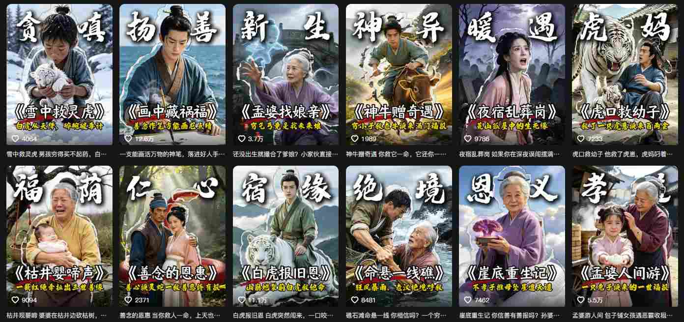 抖音67W粉丝博主的AI民间故事教学，从起号、文案、剪辑到多平台变现全流程，伙伴分成计划接广告等多种收益，月入1W+-小创项目网