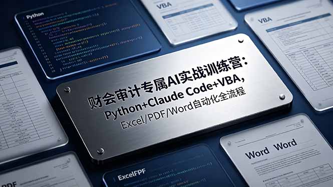 财会审计专属 AI实战训练营-更新：Python+Claude Code+VBA，Excel/PDF/Word自动化全流程-小创项目网