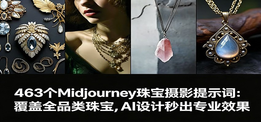 图片[1]-463个Midjourney珠宝摄影提示词：覆盖全品类珠宝，AI设计秒出专业效果-小创项目网