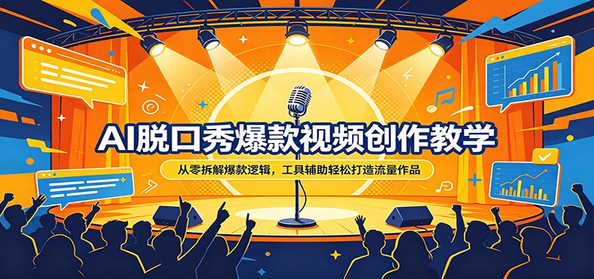 AI脱口秀爆款视频创作教学：从零拆解爆款逻辑，工具辅助轻松打造流量作品-小创项目网