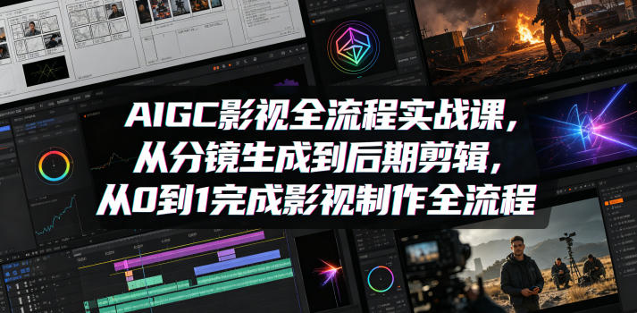 AIGC影视全流程实战课，从分镜生成到后期剪辑，从0到1完成影视制作全流程-小创项目网