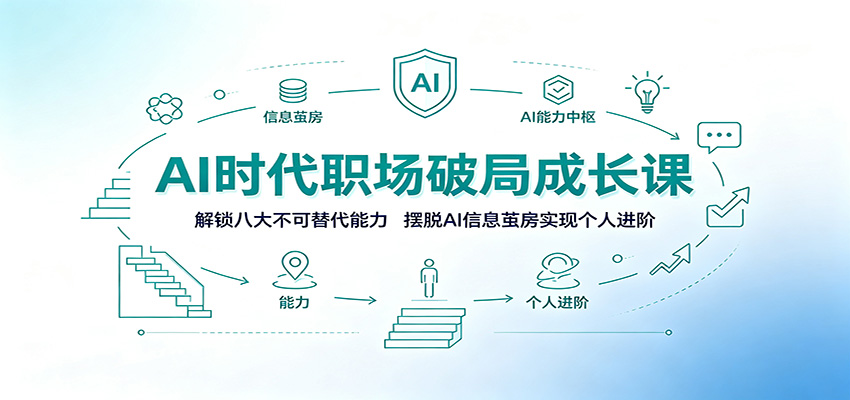 AI时代职场破局成长课：解锁八大不可替代能力，摆脱AI信息茧房实现个人进阶-小创项目网
