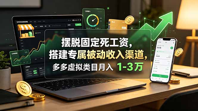 摆脱固定死工资，搭建专属被动收入渠道，多多虚拟类目月入 1-3 万-小创项目网