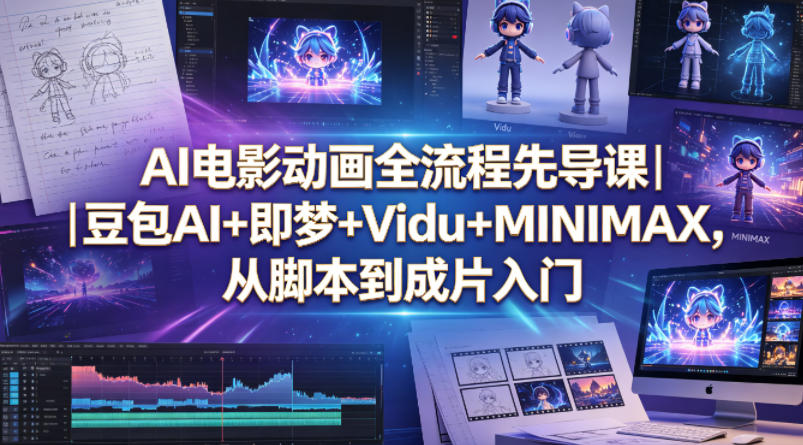 AI电影动画全流程先导课｜豆包AI+即梦+Vidu+MINIMAX，从脚本到成片入门-小创项目网