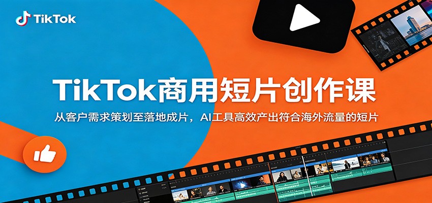 TikTok商用短片创作课：从客户需求策划至落地成片，AI工具高效产出符合海外流量的短片-小创项目网