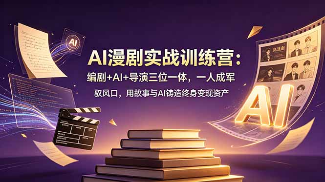 AI漫剧实战训练营：编剧+AI+导演三位一体，一人成军 驭风口，用故事与AI铸造终身变现资产-小创项目网