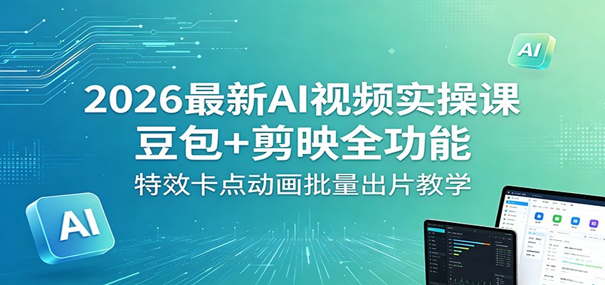 2026最新AI视频实操课：豆包+剪映全功能，特效卡点动画批量出片教学-小创项目网