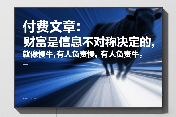 付费文章：财富是信息不对称决定的，就像慢牛，有人负责慢，有人负责牛-小创项目网
