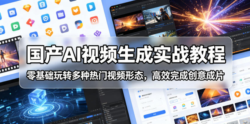国产AI视频生成实战教程，零基础玩转多种热门视频形态，高效完成创意成片-小创项目网