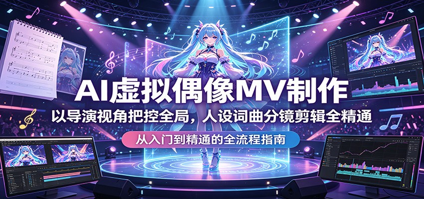 AI虚拟偶像MV制作:以导演视角把控全局,人设词曲分镜剪辑全精通-小创项目网