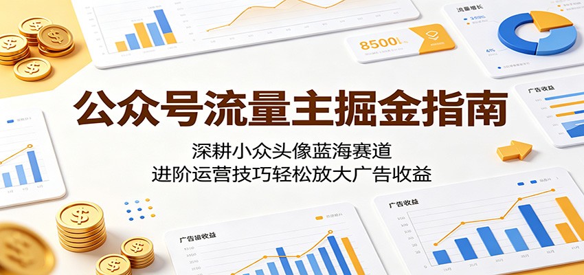 公众号流量主掘金指南：深耕小众头像蓝海赛道，进阶运营技巧轻松放大广告收益-小创项目网
