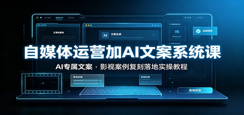 自媒体运营加AI文案系统课::AI专属文案,影视案例复刻落地实操教程-小创项目网