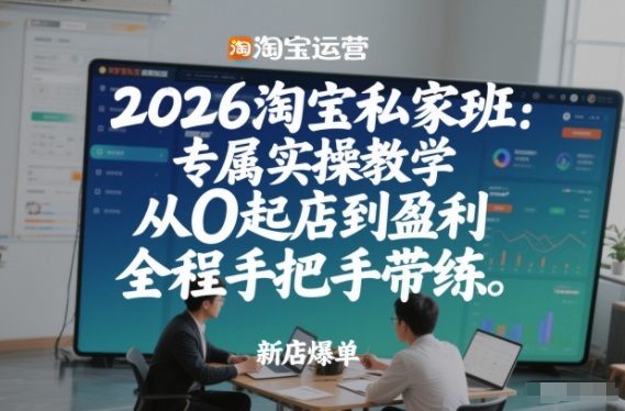 2026淘宝私家班：专属实操教学，从0起店到盈利，全程手把手带练(更新26年2月)-小创项目网