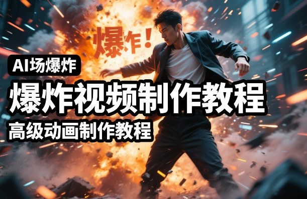 AI场景爆炸视频制作教程，利用人物实拍视频制作出高级的动画特效-小创项目网