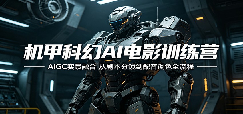 机甲科幻AI电影训练营：AIGC实景融合，从剧本分镜到配音调色全流程-小创项目网