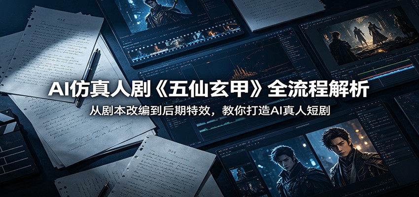 AI仿真人剧《五仙玄甲》全流程解析：从剧本改编到后期特效，教你打造AI真人短剧-小创项目网